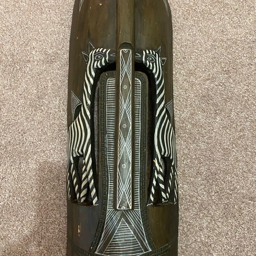 Totem African hand-carved used, 100 x 21.5 cm