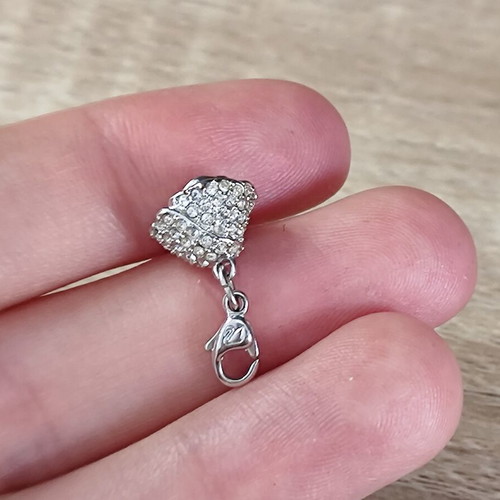 Swarovski Rose Charm μεταχειρισμένο με κούμπωμα για κολιέ ή βραχιόλι