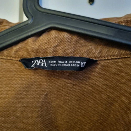 Zara Overshirt Denim Boxy Shirt brown, new, size L