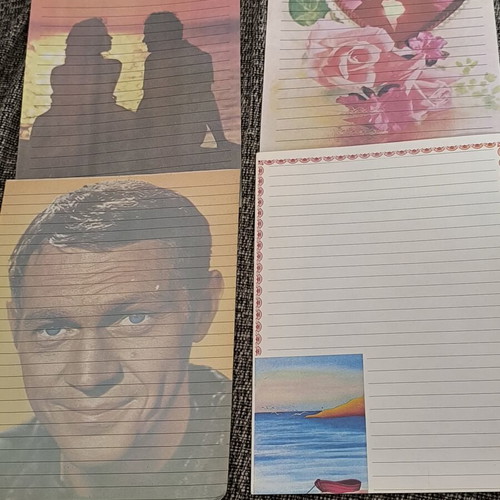 Vintage letter set like new, 23 sheets, 6 envelope sets, 2 covers