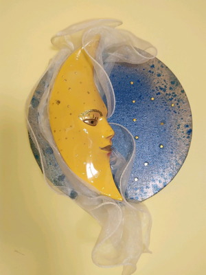 Handmade decorative embroidery hoop with moon new for kids room