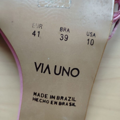 Pink slippers natural leather like new, size 41