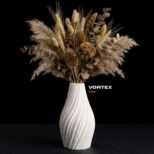 Decorative vase Vortex in white color new