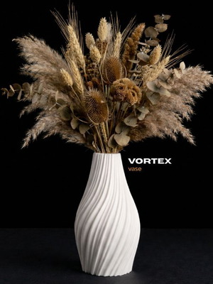 Decorative vase Vortex in white color new