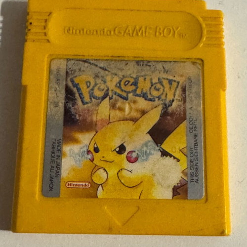 Pokemon Yellow game used for Nintendo Game Boy