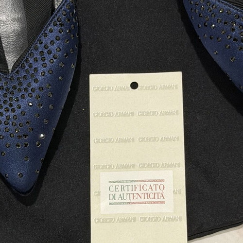 Giorgio Armani navy blue pumps with black rhinestones, EU 38