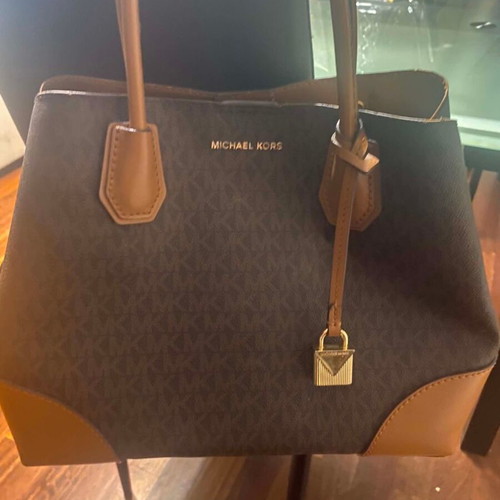 Michael Kors Mercer Gallery brown canvas tote bag