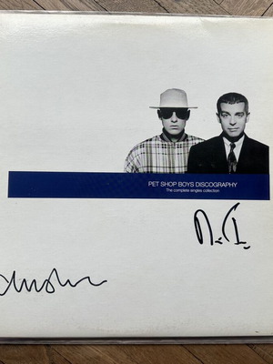 Pet Shop Boys Discography 2LP πρώτη ελληνική έκδοση, υπογεγραμμένο από Neil Tennant