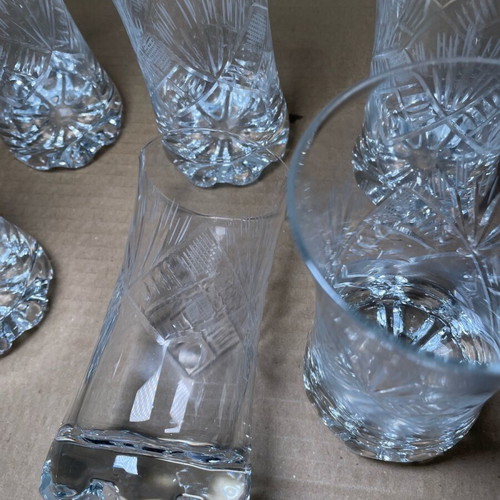 Bohemian crystal water glasses like new, set of 6