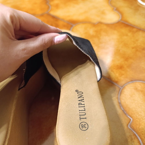 Tulipano black flatform sandals used, size 36, suede