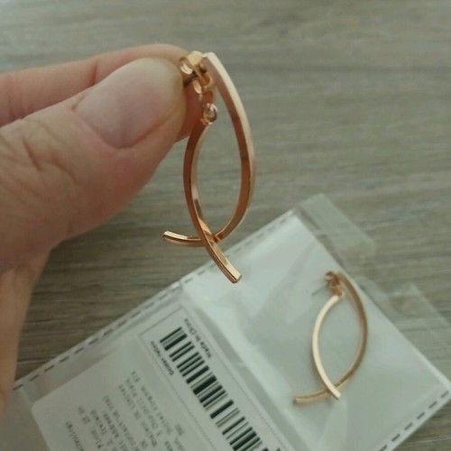Earrings new unworn golden