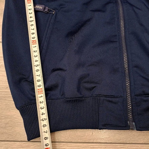 Adidas vintage hooded track jacket used, navy and green colorblock