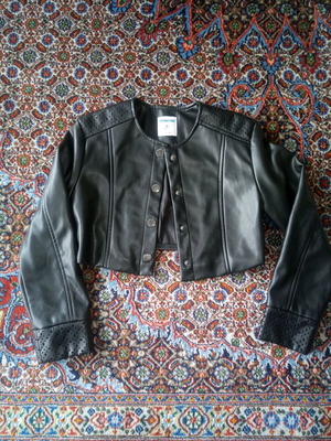 Mayoral jacket for girls 10 years like new, faux leather black