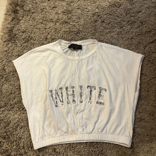 Cropped t-shirt Lynne white like new, size S