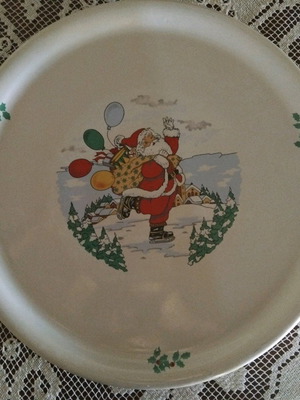 Apulum vintage porcelain plate like new, collectible Christmas 32 cm