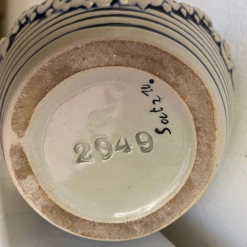 German cider earthenware jug used with relief carving
