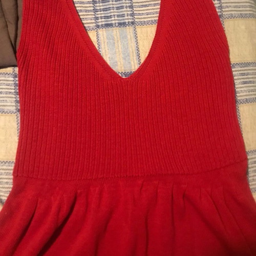 Knitted sleeveless dress new, red