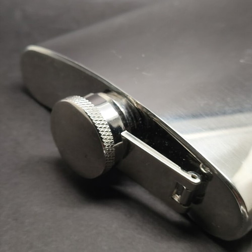 Assos 25 Stainless Steel Flask used, retro collectible 8oz