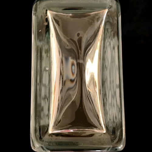 Glass rectangular vase with spirals like new