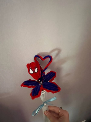 Spiderman bouquet new with lily, heart, and tulip