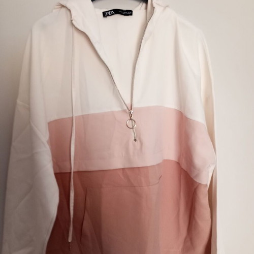 Zara women's tracksuit set, white and beige, XL