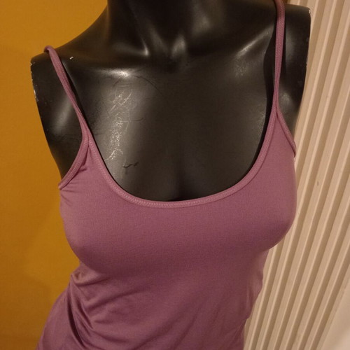 Mango sleeveless t-shirt size L new, elastic dark lilac