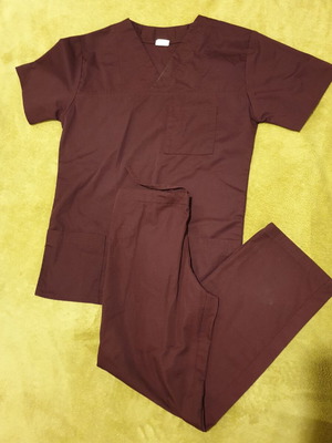 Medical scrub set like new, size S, dark purple shade