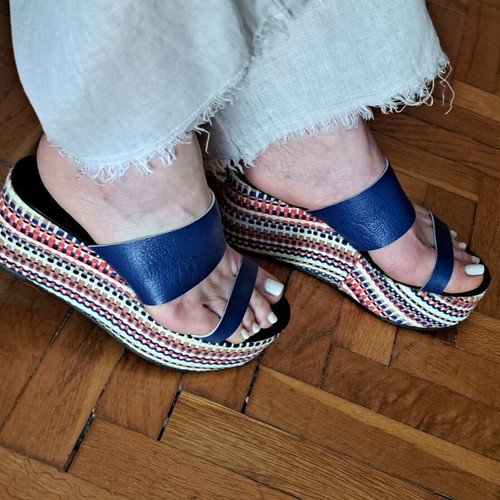 Castaner platform sandals size 37 like new, blue multicolor