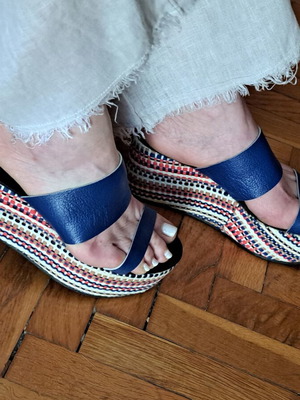 Castaner platform sandals size 37 like new, blue multicolor