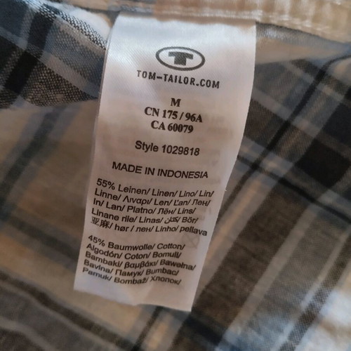Tom Tailor shirt with short sleeves size M like new, white and blue