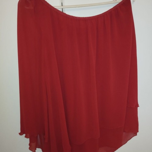Ysatis blouse with one shoulder, transparent bell sleeve, like new, red, size 1 (M-L)