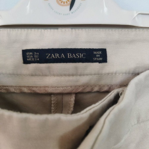 Zara fabric pants like new, beige, size XS