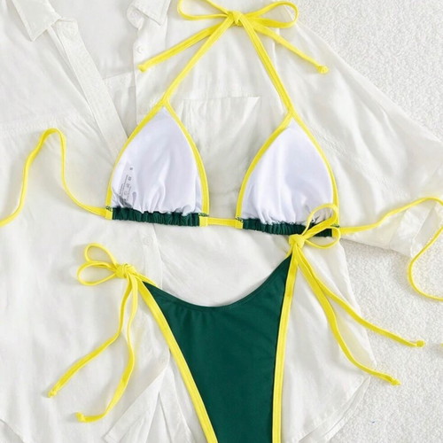 Bikini new, size M, green and yellow