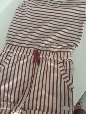 Seven jumpsuit for girls like new, beige and pink, ages 7-8