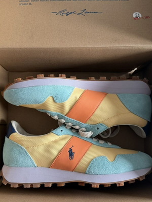 Polo Ralph Lauren Trail 125 Suede-Mesh Trainer new women's sneakers size 39