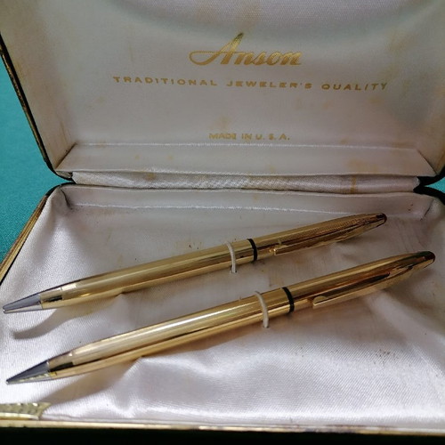 Anson antika pen and pencil set used in case