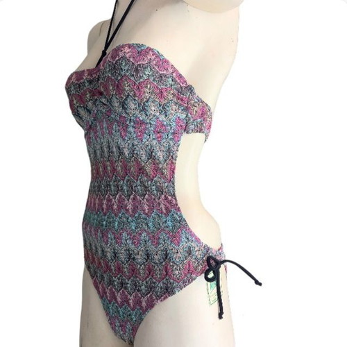 One-piece swimsuit new with jacquard knit fabric, size XS