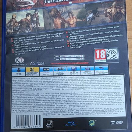A.O.T. Wings of Freedom PS4 game Europe version