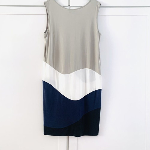 Stelios Koudounaris dress new, straight cut, black and beige, size M