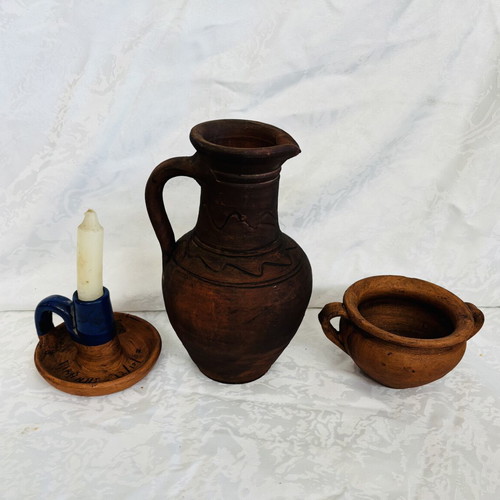 Cypriot Handmade Clay Pottery Used, 20 cm