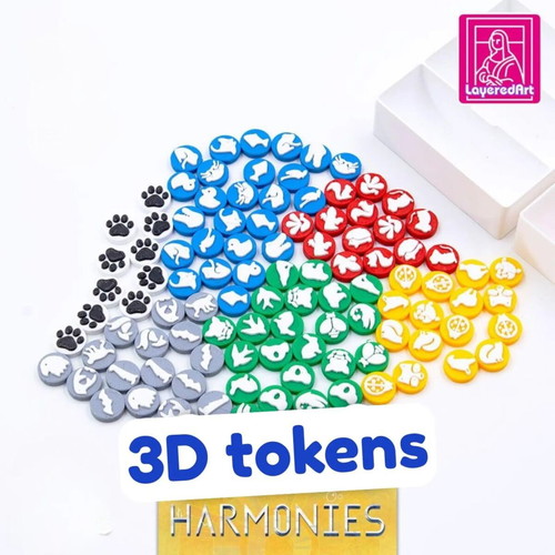 Harmonies Upgraded Animal Tokens 3D printed set