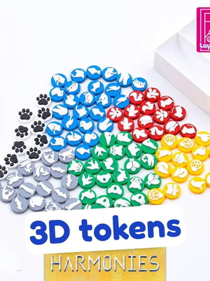 Harmonies Upgraded Animal Tokens 3D printed set