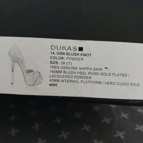 Dukas blush knot pumps like new, size 38, genuine nappa skin