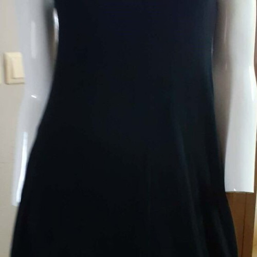 Black maco blouse dress with open back like new, size L