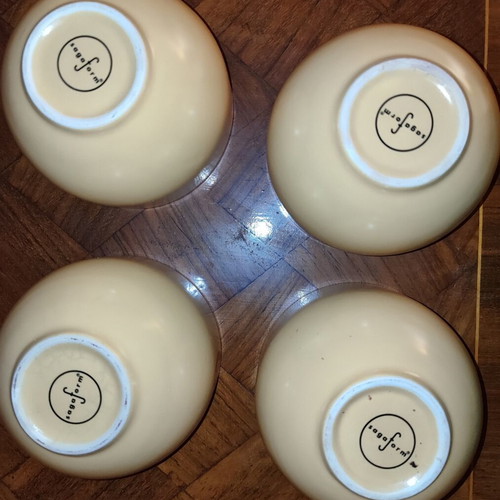 Sagaform rotating serving tray with 4 yellow bowls
