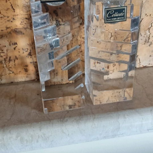 Crystal decorative decor used, set of 2 pieces