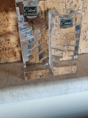 Crystal decorative decor used, set of 2 pieces