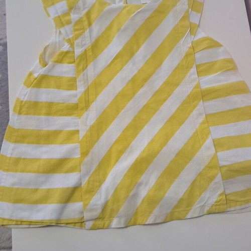 Okaidi striped yellow shirt for girls like new, size 110 cm
