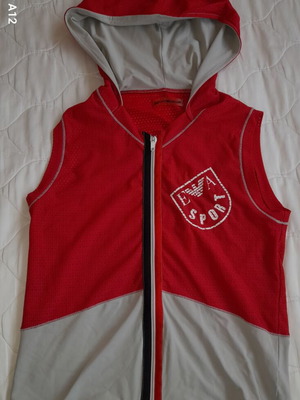 Emporio Armani sports top like new, gray and red, size S