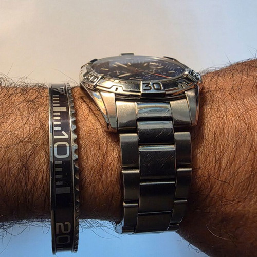Men's Bracelet Cuff Diver Bezel Style Stainless Steel like new